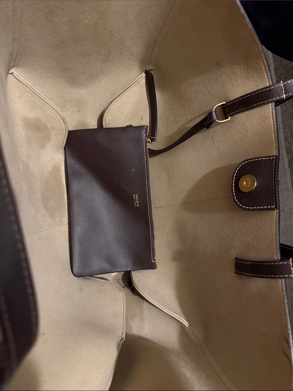 POLENE CYME TEXTURED EBONY BAG - Picture 12 of 17